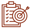 Checklist with target icon on clipboard.